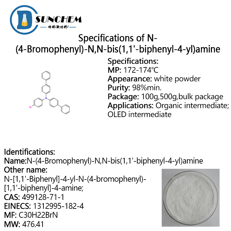 High Quality N-(4-BroMophenyl)-N,N-bis(1,1'-biphenyl-4-yl)aMine CAS NO 499128-71-1 Manufacturer