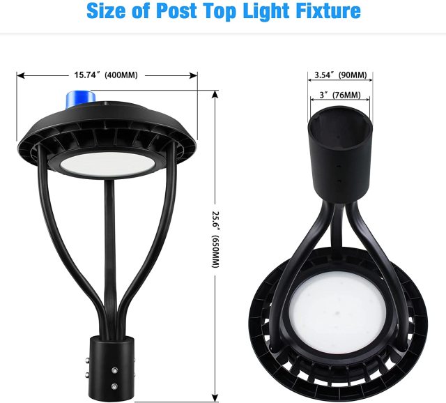 Ngtlight® 150W Led Post Top Lights With Photocell 21000Lm 5000K LED Circular Area Pole Light [800W Equivalent] IP65 Waterproof