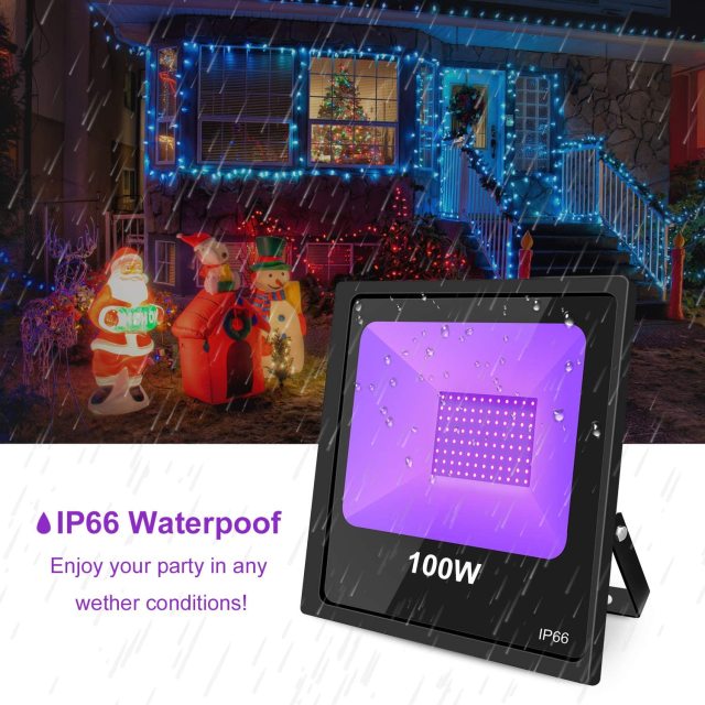Ngtlight® 100W UV Led Black Lights With Plug and Fluorisent Tape IP66 Waterproof