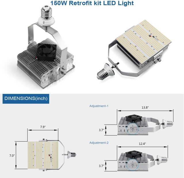 Ngtlight® 150W LED Retrofit Kit for Shoebox (650W MH/HPS Replacement) 5700K 21750LM E39 Mogul LED Parking Lot Retrofit Lights