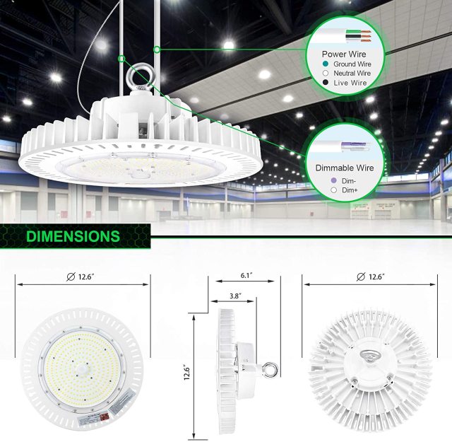 Ngtlight® 240W LED High Bay Light 33,000lm Output IP65 Waterproof Dimmable UL & DLC Listed