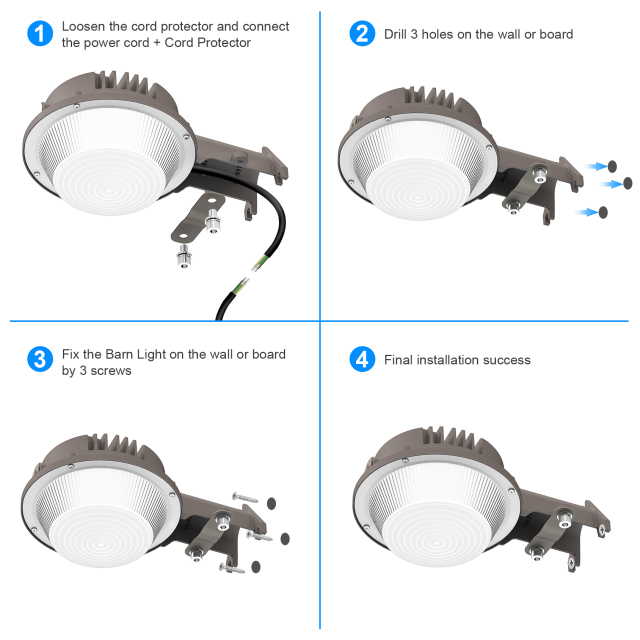 Ngtlight® 50W LED Barn Light 7000LM IP65 5000K Daylight Wall Mount Exterior Farm Light Fixture