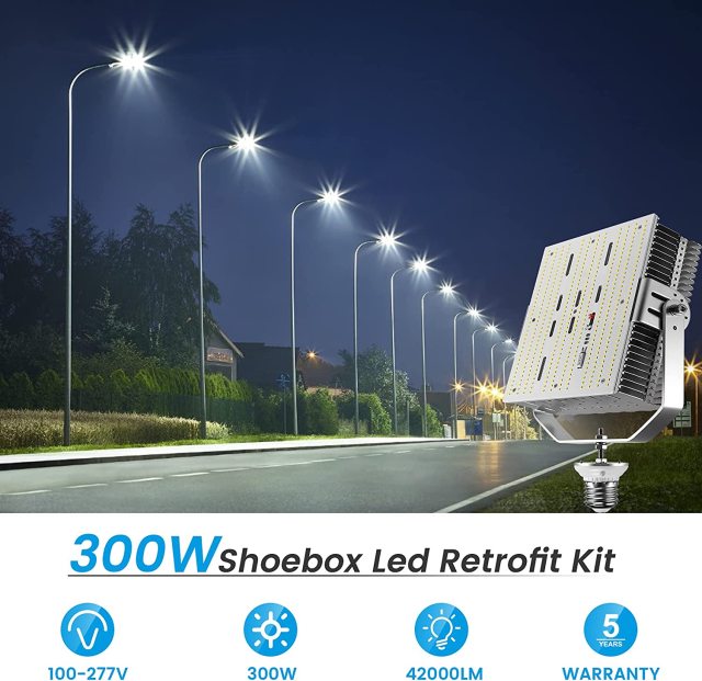 Ngtlight® 300W LED Retrofit Kits AC100-480V(1200W MH/HPS Equivalent) 43500LM E39 Mogul Base ETL DLC 5700K
