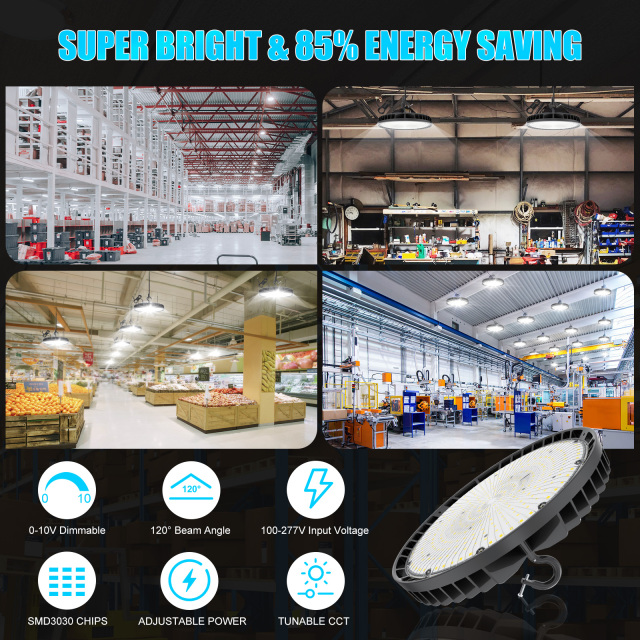 Ngtlight® 240W LED High Bay Light 33600LM (1200W HID/HPS Equiv)5000K Dimmable IP65 Commercial Warehouse Lighting Fixture