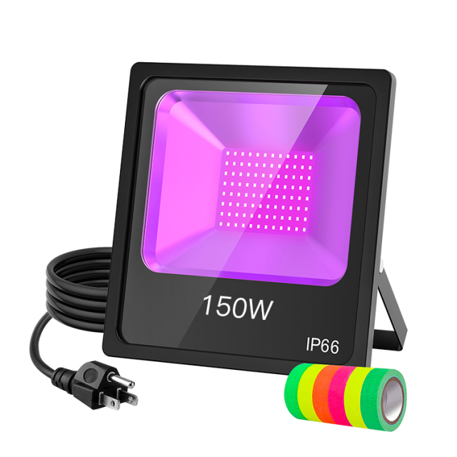 Ngtlight® 150W UV Led Black Lights With Plug and Fluorisent Tape IP66 Waterproof