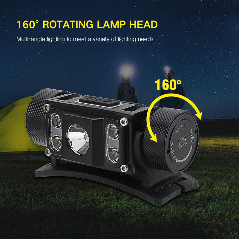 B50 21700 LED Headlamp 1300lm USB-C Rechargeable Flashlight Compatible 18650 AAA with Magnet