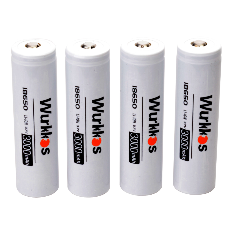 Wurkkos 18650 Rechargeable Batteries 3000mAh 3C discharge 2 Pieces/4 Pieces