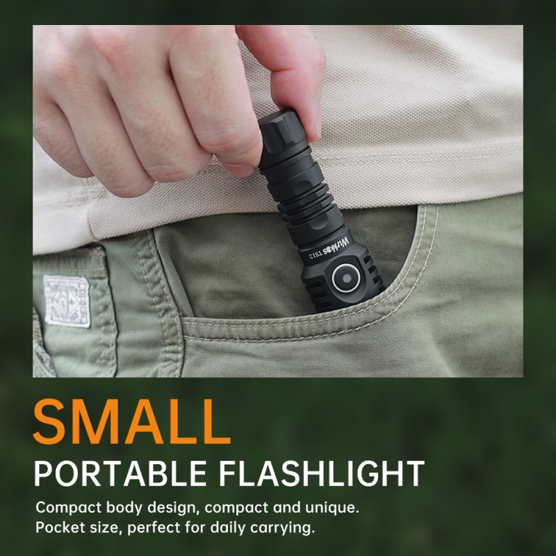 【New Release】Wurkkos TS12 Mini EDC Flashlight, 1050lm 432Meters Powerful Rechargeable Light with Bezel, Waterproof IP68