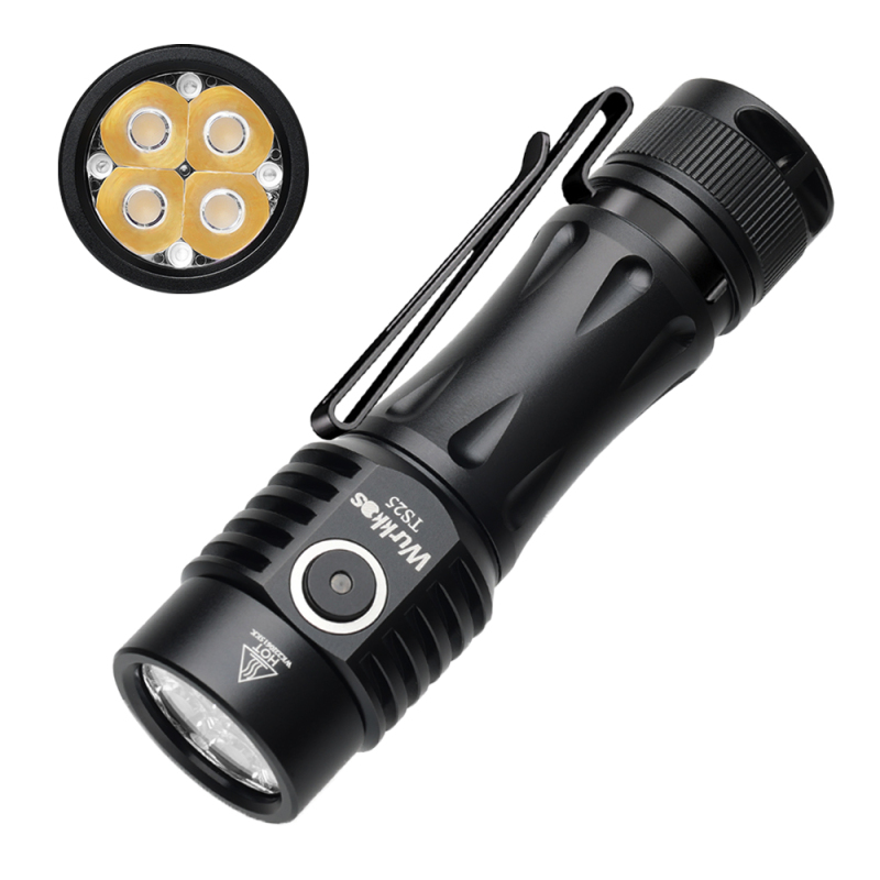 Wurkkos TS25 4000lm Powerful  21700EDC Flashlight Quad TIR Optic With Multi Color Aux LEDs, Anduril 2.0 UI,USB C Charging/Powerbank