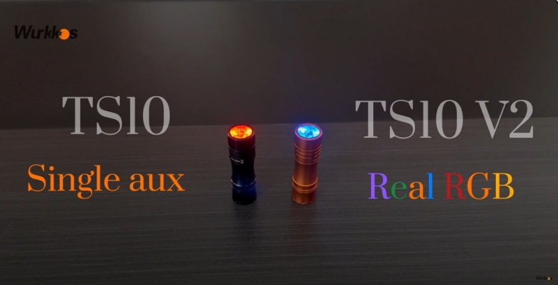 Wurkkos TS10 14500 Powerful Mini  EDC Flashlight with 3* 90 CRI LEDs and 3* Single Color Aux LEDs ,Anduril 2.0,Max 1400lm