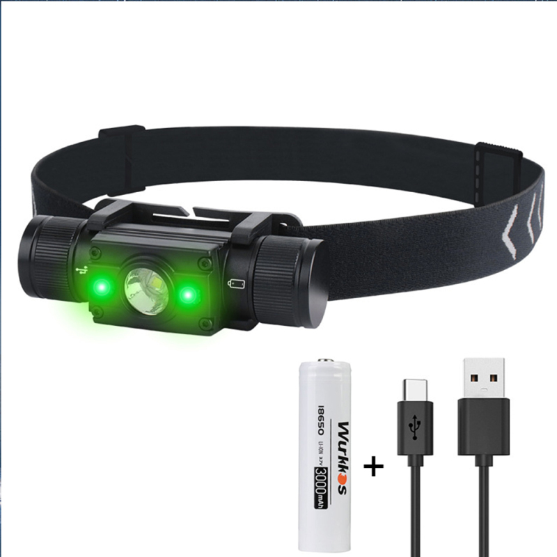 Headlamp HP300 Red/Green/White Light with 18650 Battery IPX6 Waterproof 1000 Lumens USB-C LED Long Range Lamp for Camping
