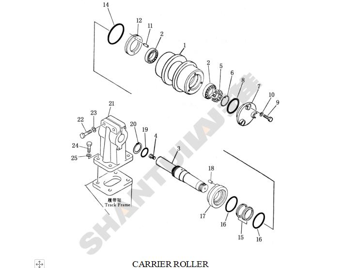Shantui SD22 Carrier Roller Assy 154-30-25111
