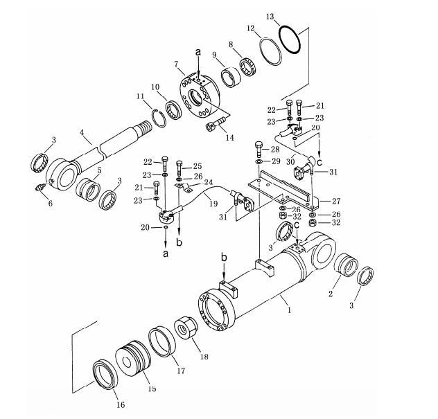 Shantui SD23 Three Shanks Ripper Cylinder R.H 154-63-X2091