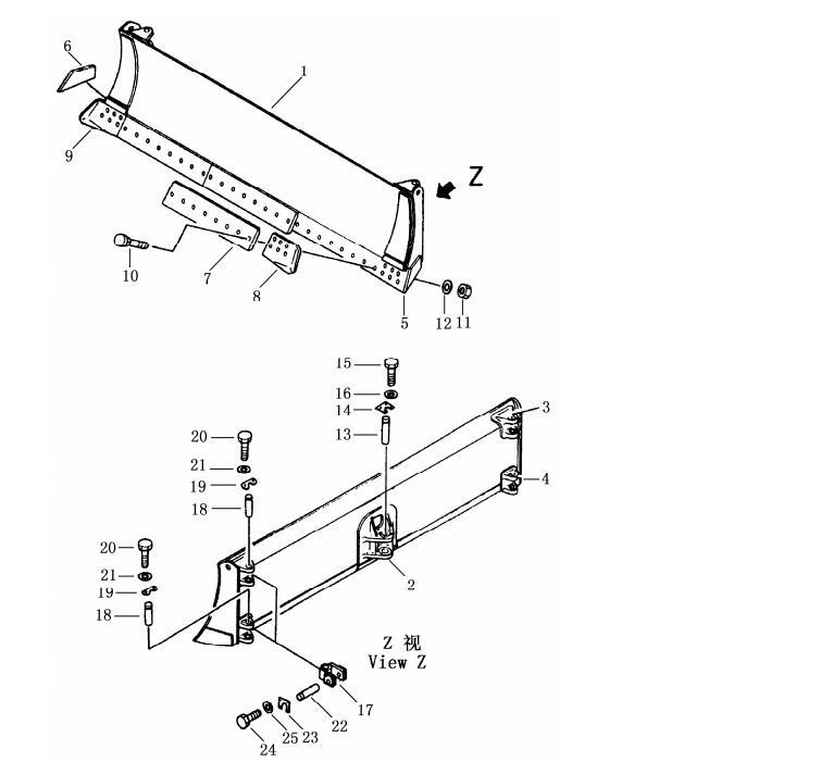 Shantui SD23 Angle Blade Assembly 154-70-41210