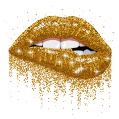 Plastisol Heat Transfer Lips Black Queen Girl