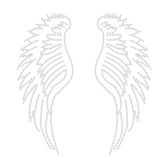 Wings Design Rhinestone Transfer Bling Hot Fix Applique