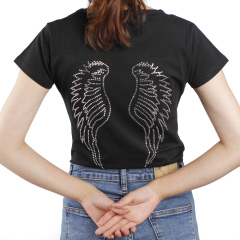 Wings Design Rhinestone Transfer Bling Hot Fix Applique