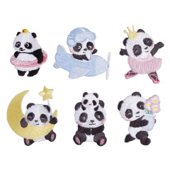 Cute Panda Series Iron On Embroidery Patches Custom