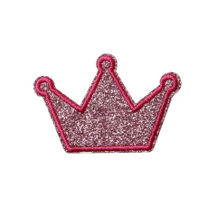 Popular Crown Design Embroidery Patch With Glitter