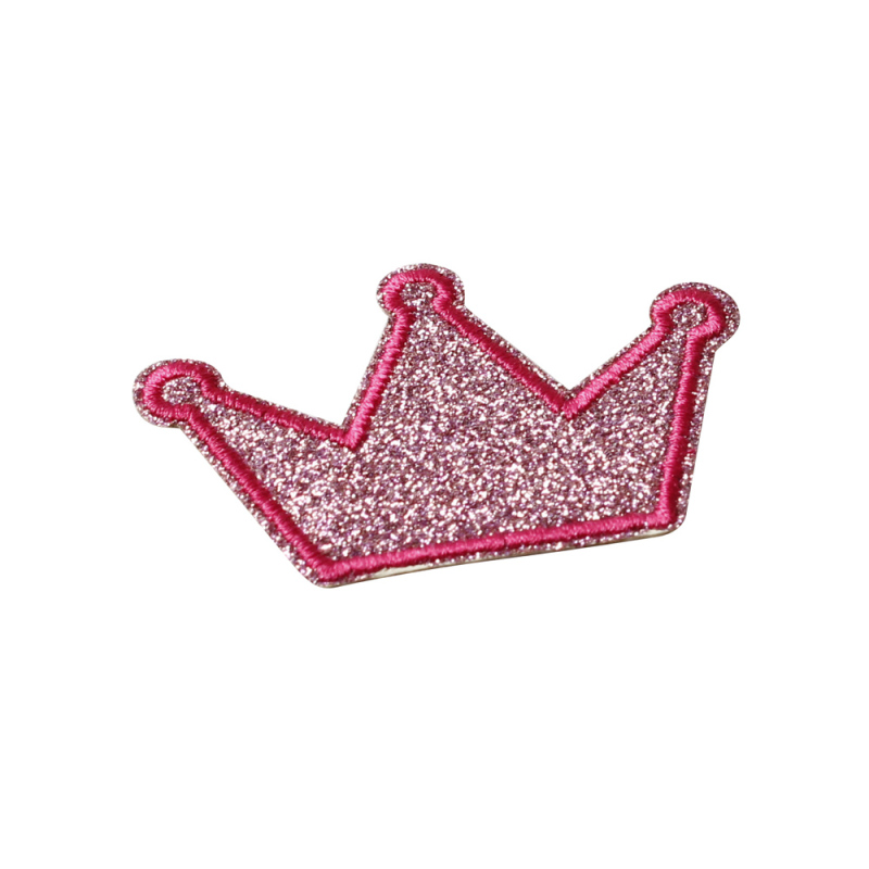 Popular Crown Design Embroidery Patch With Glitter