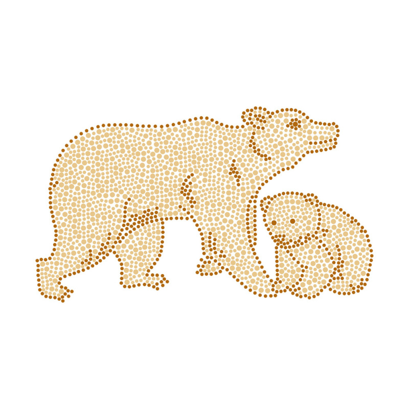 Bear Series Rhinestone Heat Transfer Bling