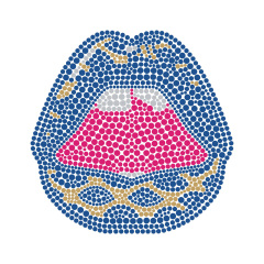 Red Lips Series Rhinestone Crystal Transfer Bling Hot Fix