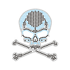 Skull Designs Rhinestone Transfer Wholesale Custom