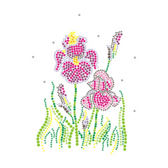 Flower Series Rhinestone Heat Transfers Custom Bling