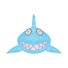 Shark Designs Rhinestone Heat Transfer Bling Bling