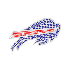 Football Team Logo Rhinestone Heat Transfer Bling Iron On