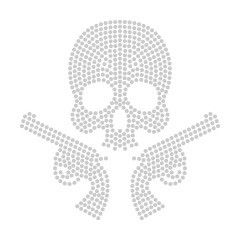 Pirate Skull Rhinestone Logo Design Bling Iron On Patches
