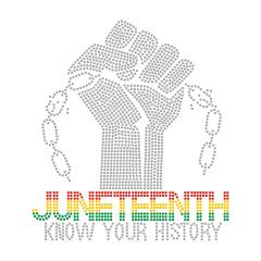 Juneteenth Rhinestone Heat Transfer