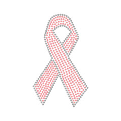 Red Ribbon And Love Rhinestone Transfer Bling