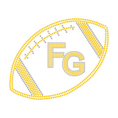 Football Team Logo Pattern Crystal Bling Rhinestone Transfer Hot Fix