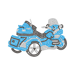 Motorcycle Transportation Designs Crystal Bling Rhinestone Transfer