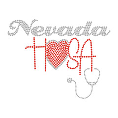 Rhinestone Transfer Hotfix Love Designs