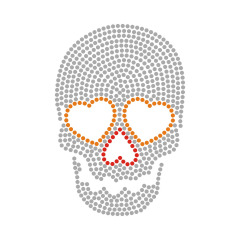 Multi Color Personalized Skull Designs Rhinestone Transfer
