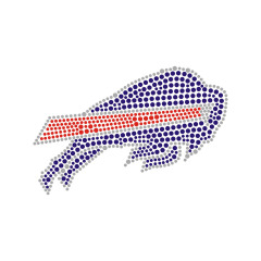 Football Team Logo Pattern Crystal Bling Rhinestone Transfer Hot Fix