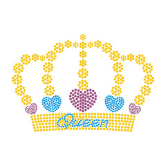 Crown Design Patterns Rhinestone Crystal Bling Transfer
