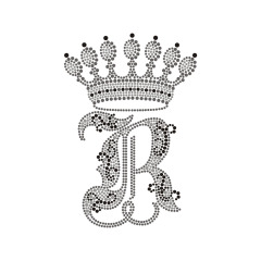 English Alphabet Designs Rhinestone Transfer Hot Fix Bling