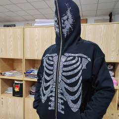 Skull frame skeleton sweatshirt design rhinestone