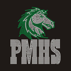 Custom PMHS logo rhinestone