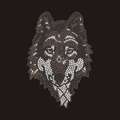 Custom Bling Rhinestone wolf