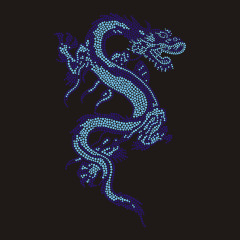 Custom Fierce Blue Dragon rhinestone