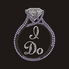 Custom diamond “i do” bling rhinestone design