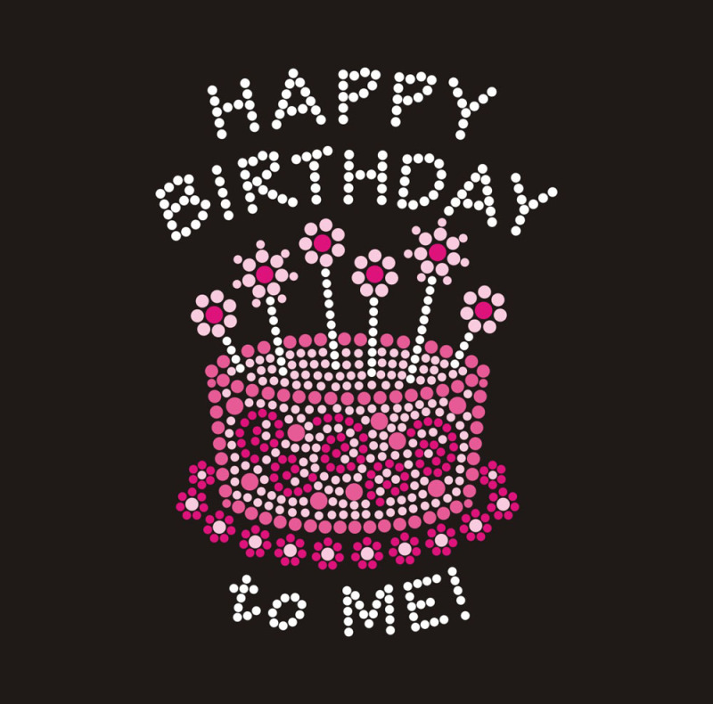 Rhinestone Bling Sparkle Cupcake Cup Cake Happy Birthday Pink
