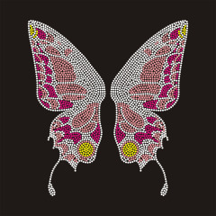 Custom pink Butterfly Bling Rhinestone