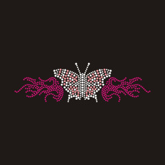 Custom pink Butterfly Bling Rhinestone design