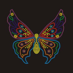Custom colorful Butterfly Bling Rhinestone