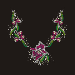 Flower Collar Rhinestone Transfer design